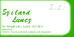 szilard luncz business card