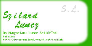 szilard luncz business card